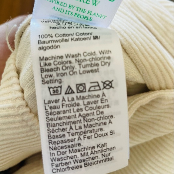 J. Crew Wide Leg Corduroy Pant in Cream NWT - Picture 6 of 10